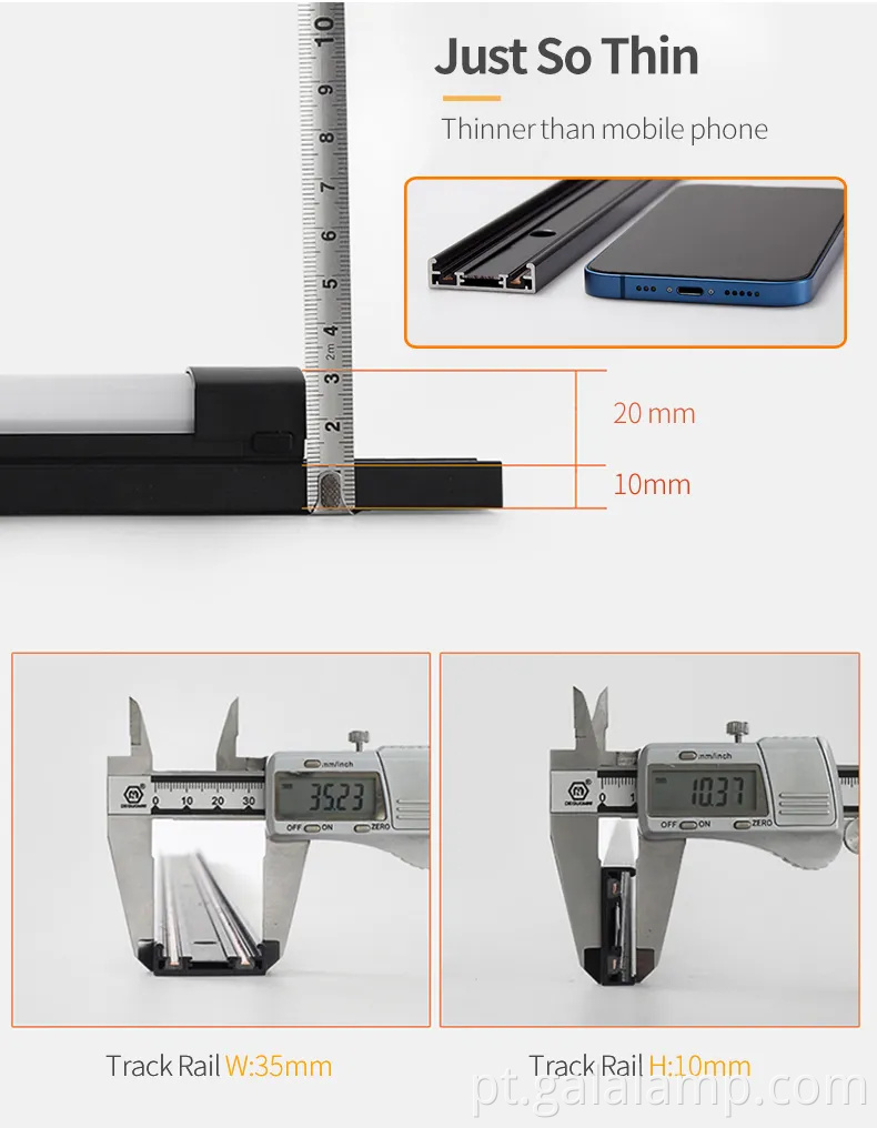 Teto erdu linear 48V 35mm Sistema de luz de trilho magnetic de trilho slim Sistema